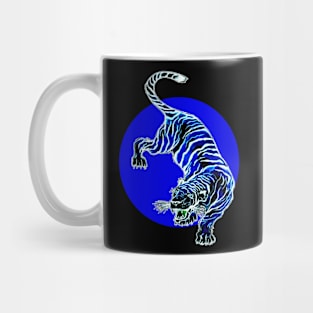 Blue and White Tiger Circle Mug